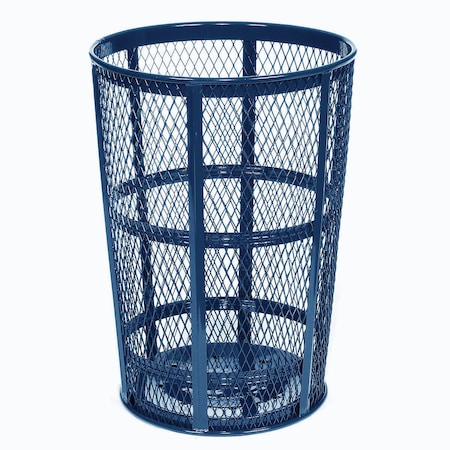 Global Industrial Outdoor Metal Trash Container, 48 Gallon, Blue 237634BL